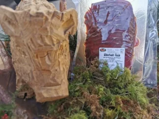 Rauchfleisch von der Wildschweinkeule in Scheiben, ca. 100g